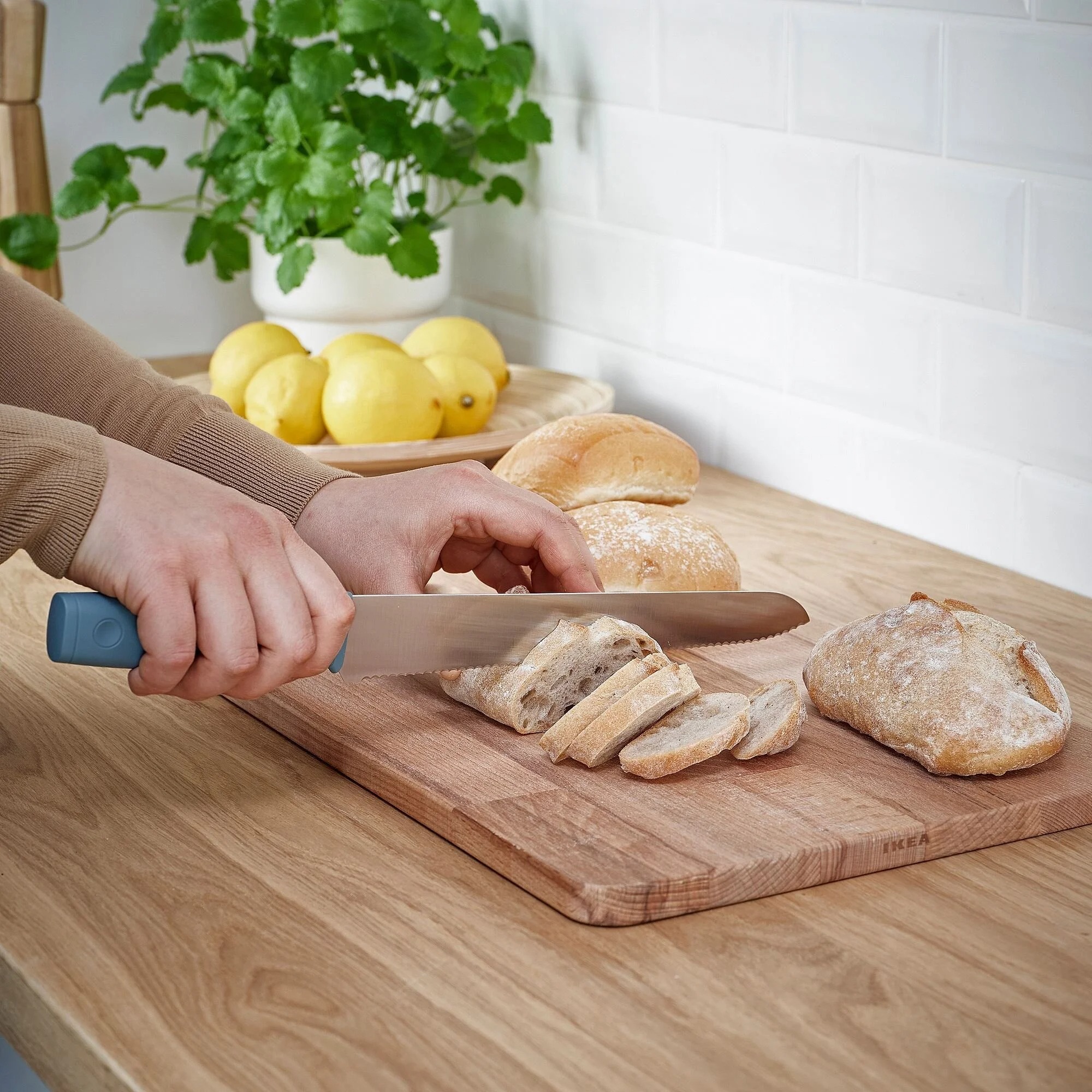 TIGERBARB IKEA Bıçaq dəsti, 3 ədəd, boz-firuzəyi