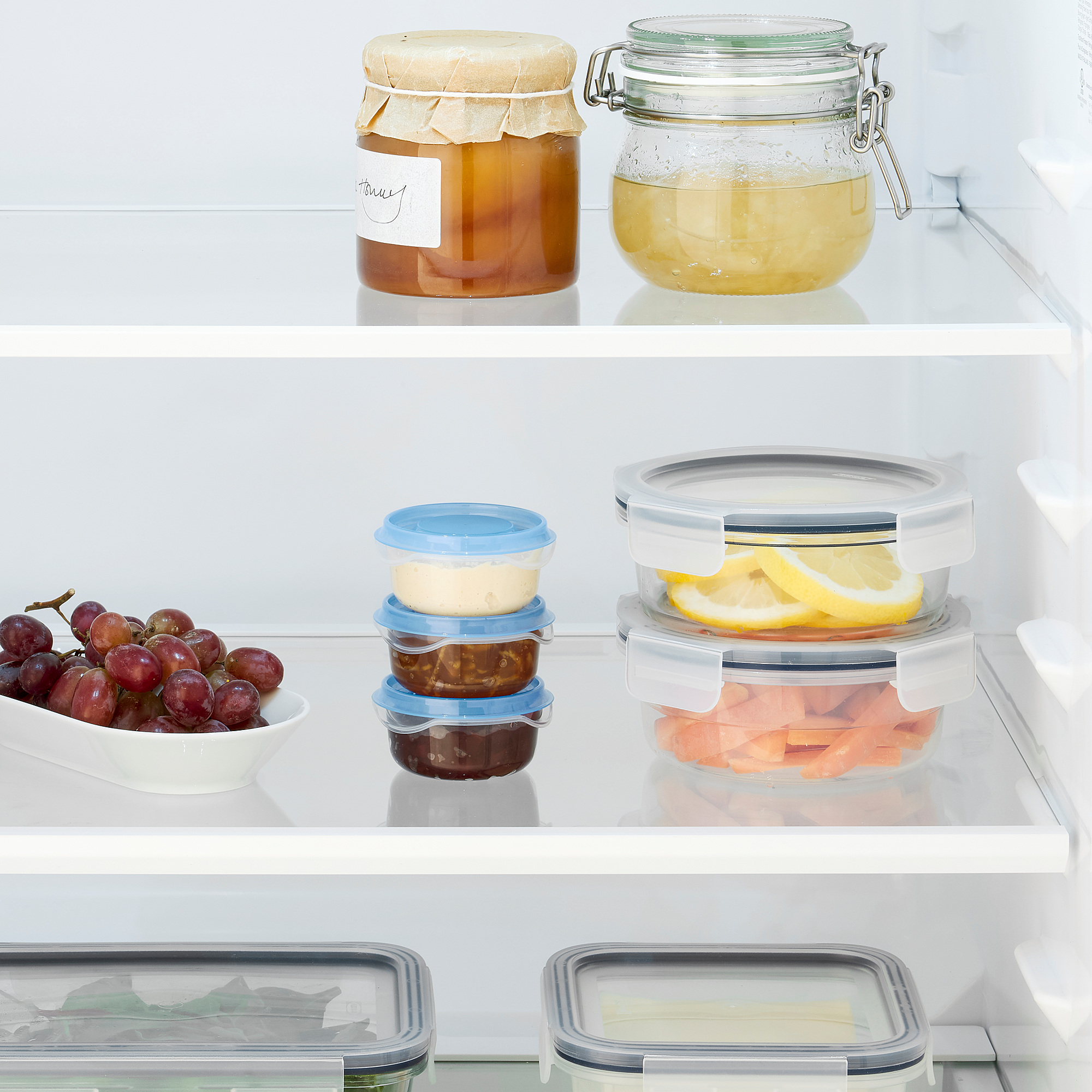 PRUTA IKEA Konteynerlər dəsti, şəffaf/mavi, 70 ml. (MƏHSUL SATIŞDA MÖVCUD DEYİL)