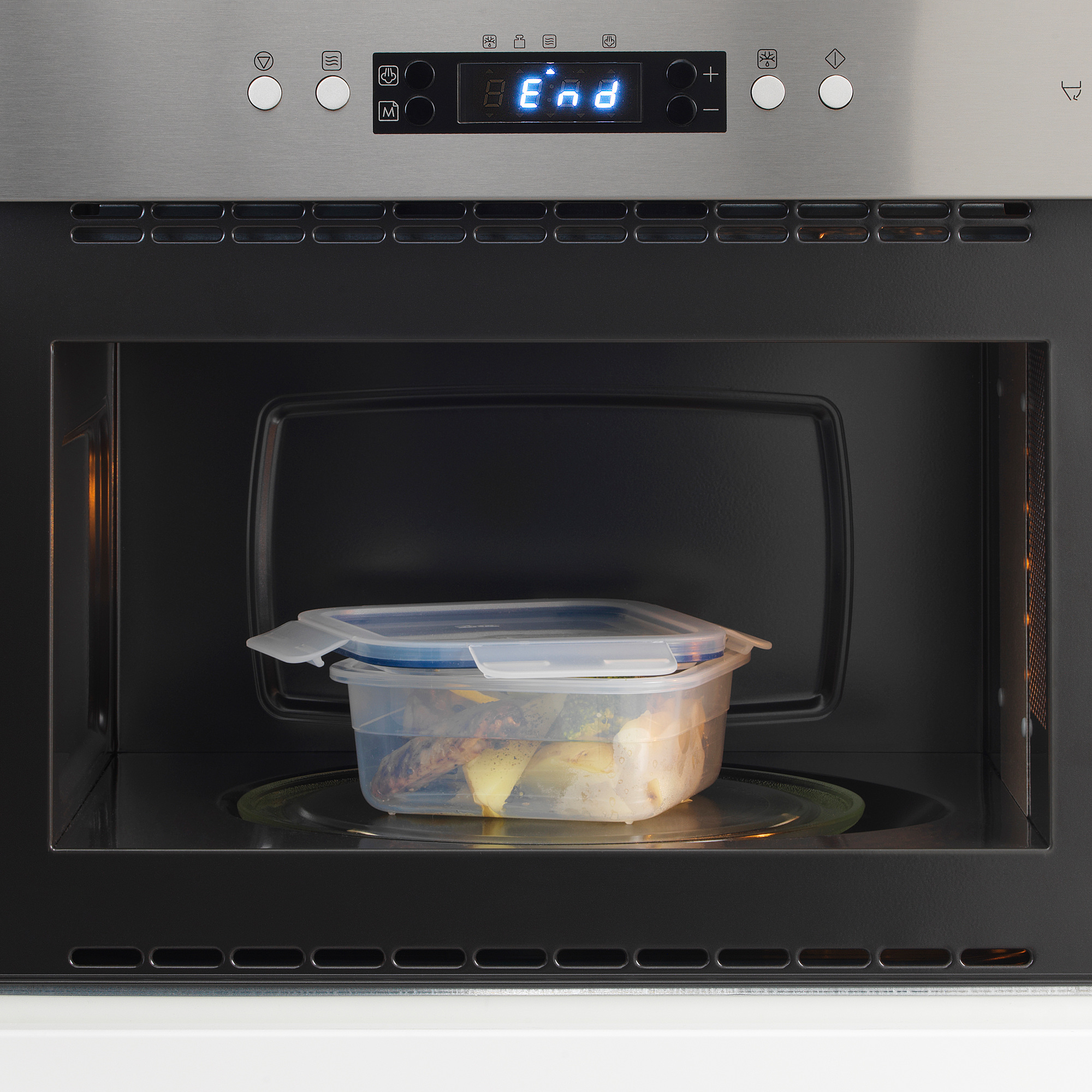 IKEA 365+ Qapaqlı saxlama qabı, plastik/plastik, 750 ml, kvadrat, 3 ədəd