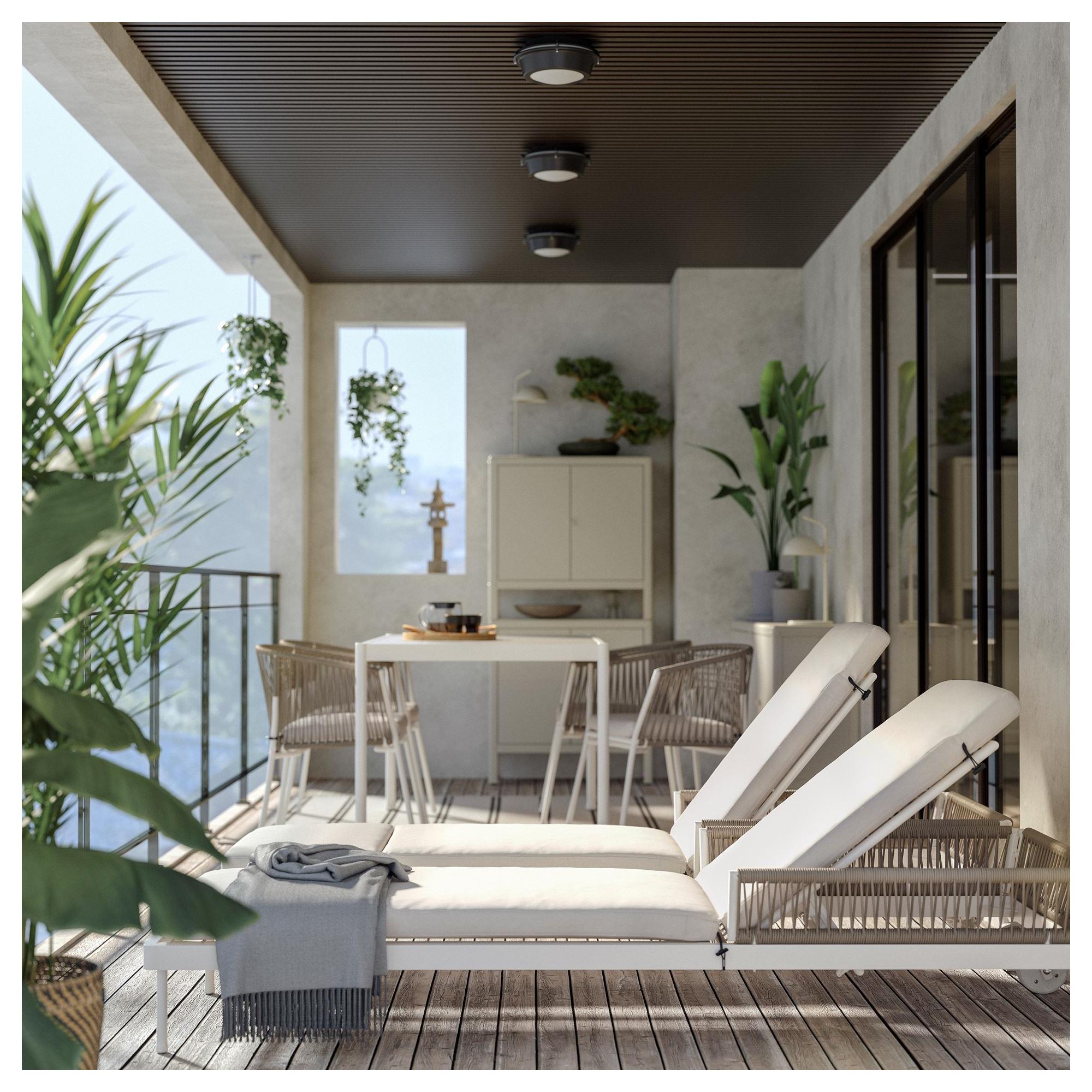 SEGERON IKEA Şezlonq, ağ-bej