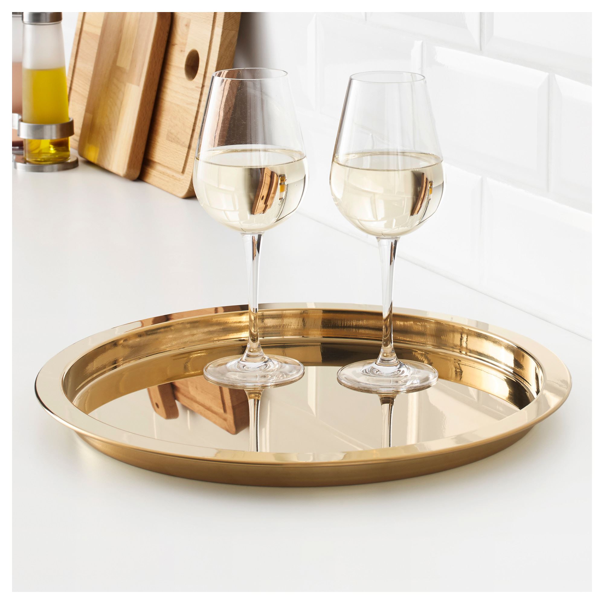 GLATTIS IKEA Podnos, qızılı rəng, 38 sm