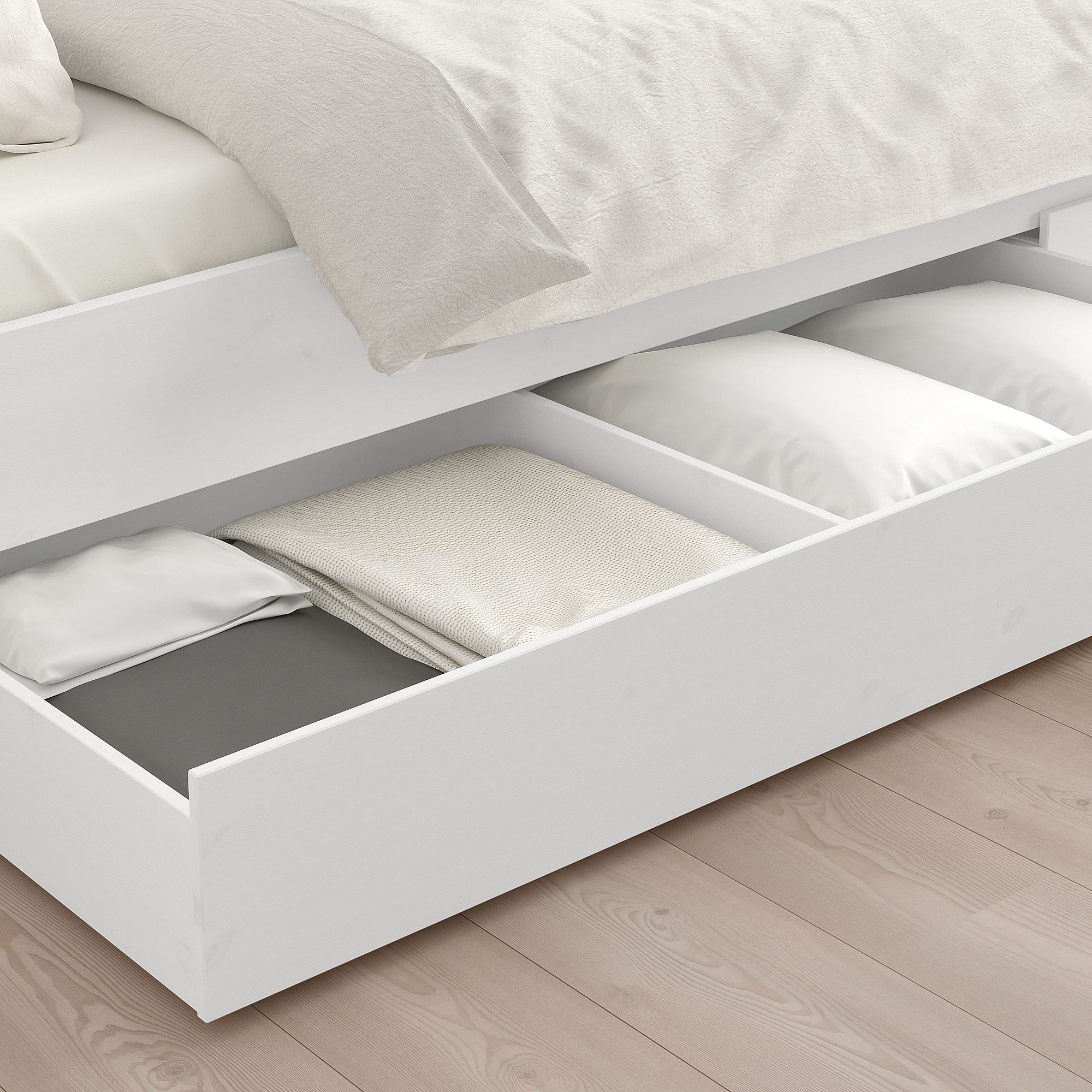 HEMNES IKEA Çarpayı üçün siyirmə, 2 ədəd, 200 sm, ağ