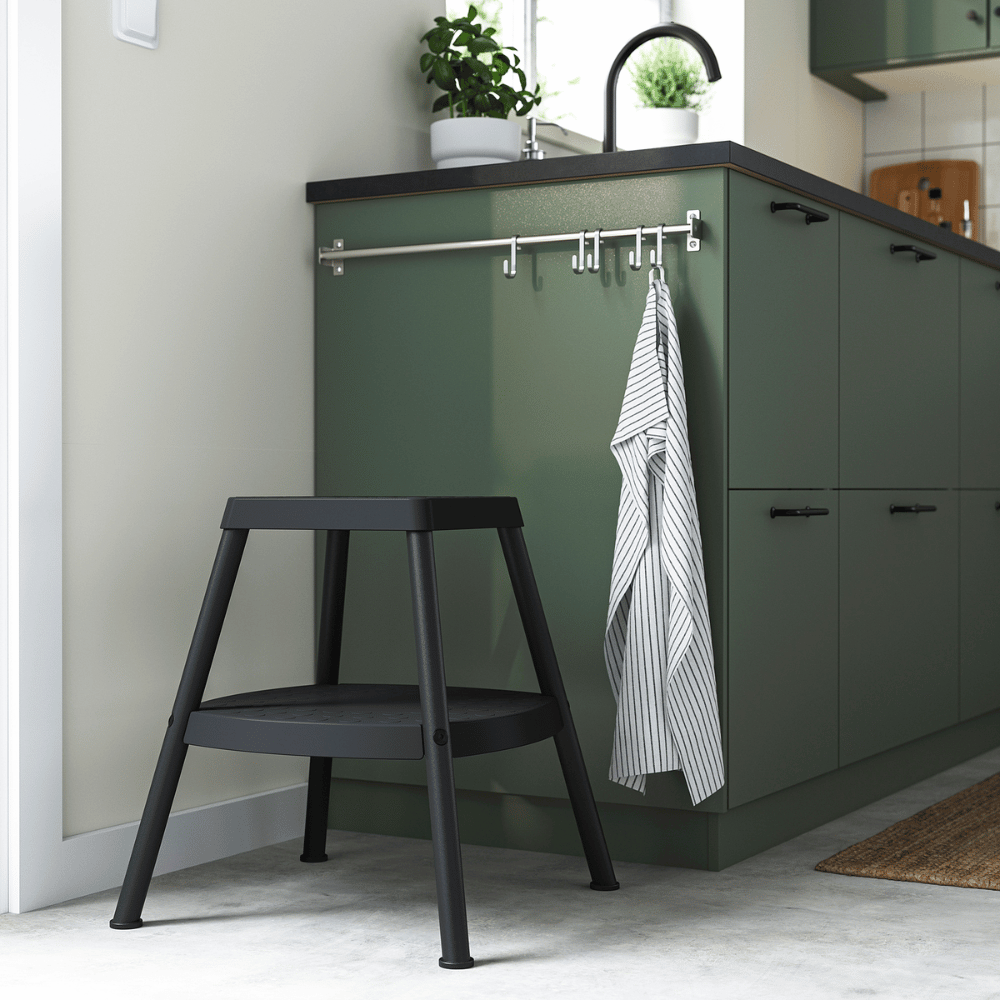 HADDARP IKEA Taburet-pilləkan, tünd-boz