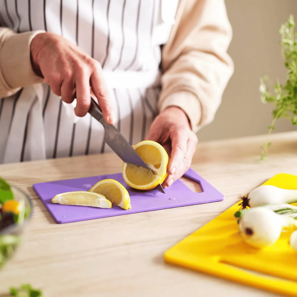 BERGTUNGA IKEA Doğrama taxtası, açıq sarı, açıq bənövşəyi, 2 ədəd