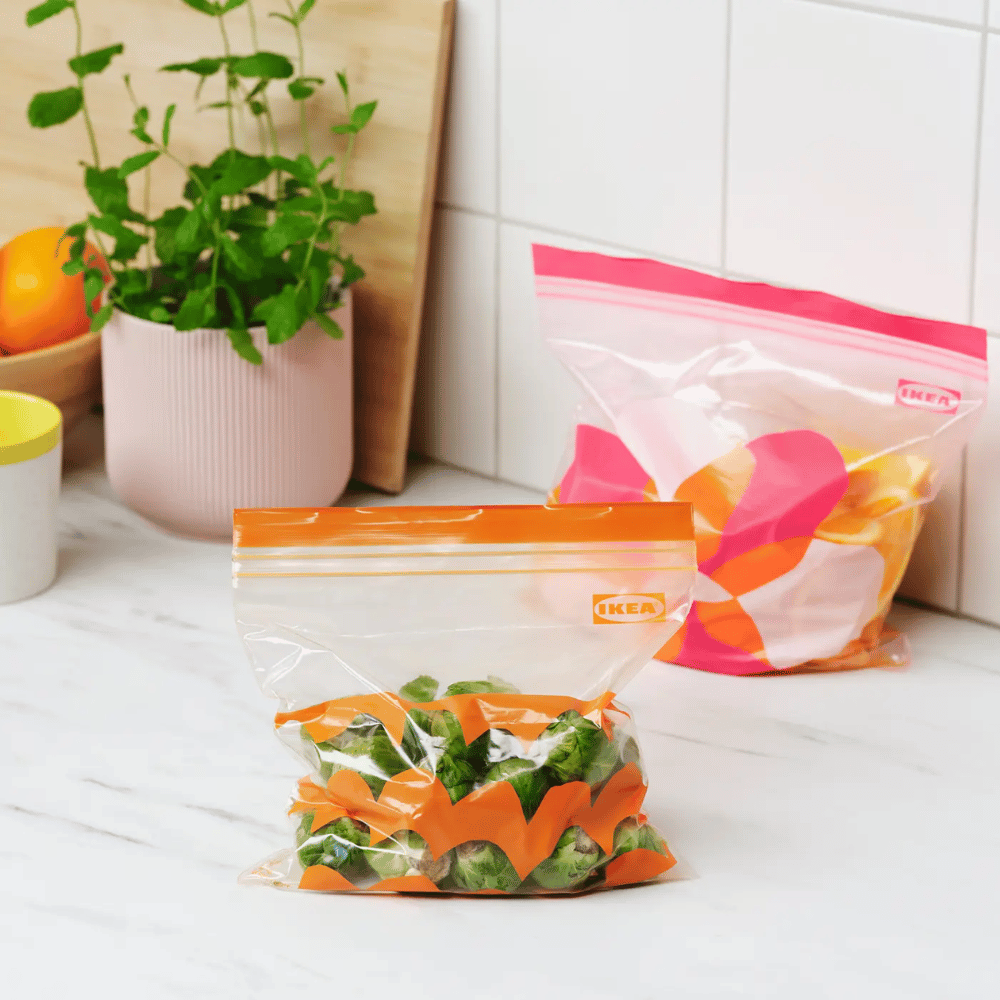 ISTAD IKEA Paket bağlanabilən, çəhrayı-narıncı, 2,5 l və 1,2 l, 50 ədəd