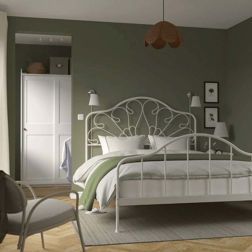 MELLGRUND IKEA Çarpayı karkası, ağ/luroy, 150x200 sm