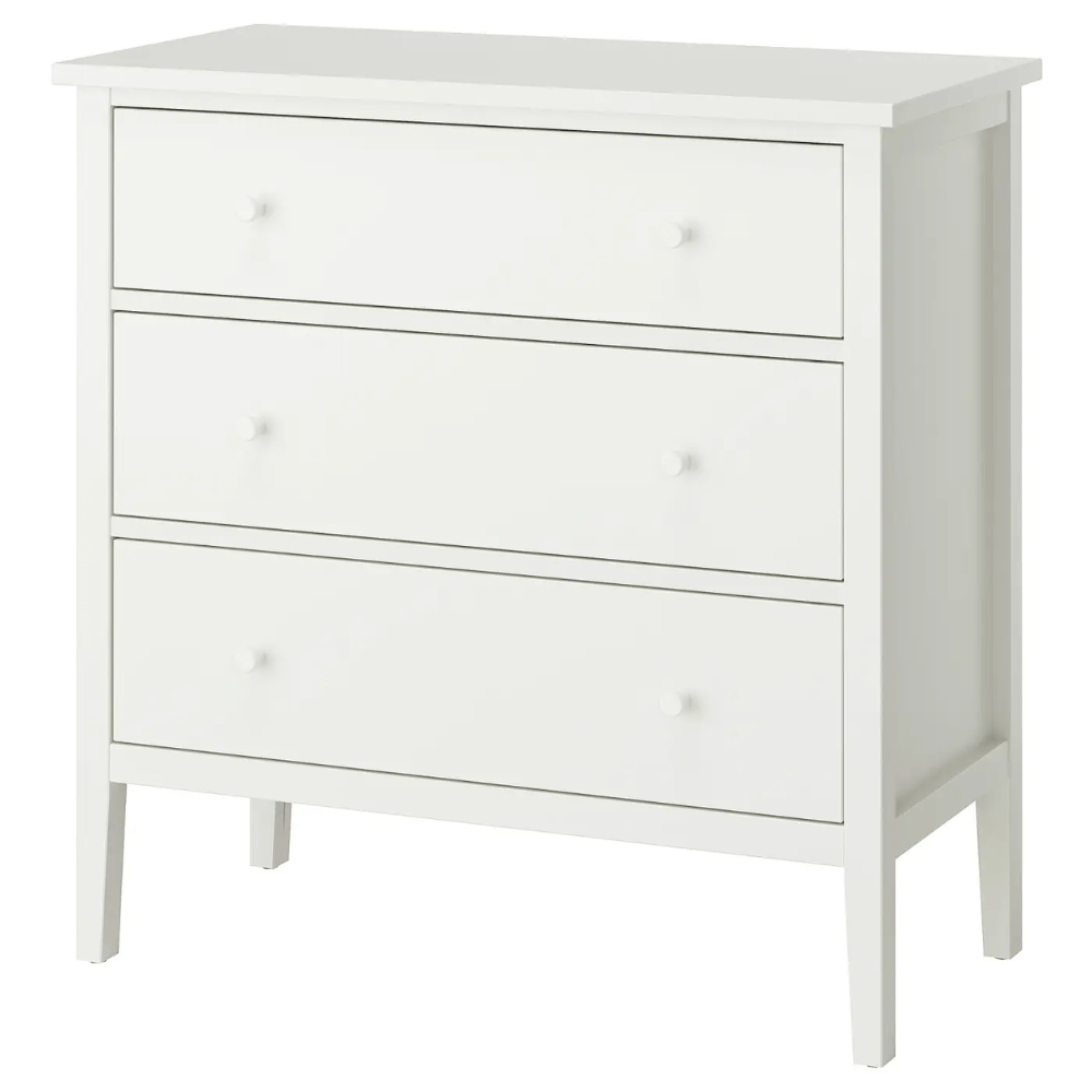 GULLABERG IKEA 3 siyirməli komod, ağ, 99x48x100 sm
