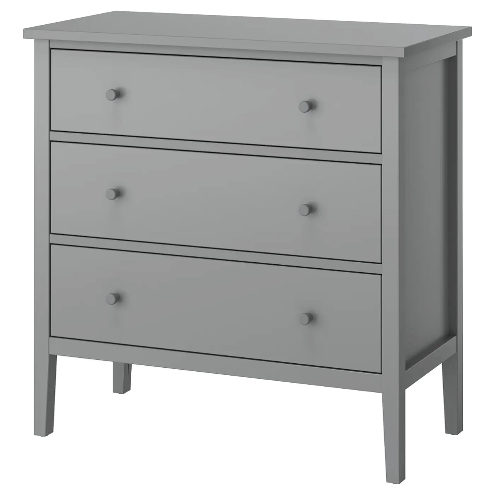GULLABERG IKEA 3 siyirməli komod, boz, 99x48x100 sm