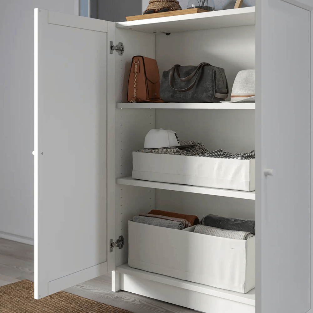 BILLY / OXBERG IKEA Qapılı stellaj, ağ, 80x30x106 sm