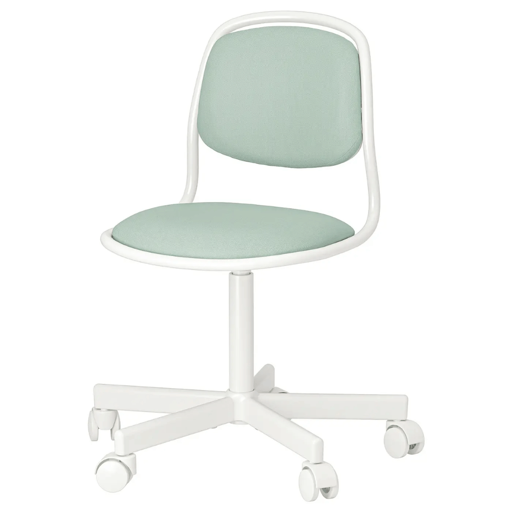 ORFJALL IKEA Yazı masası üçün uşaq stulu, ağ/Vissle açıq yaşıl