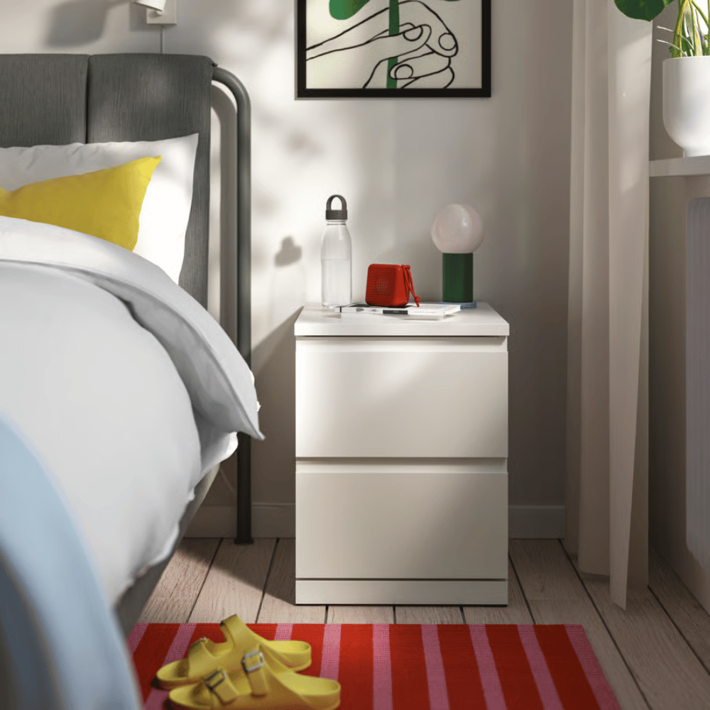 STORKLINTA IKEA 2 siyirməli komod,ağ, 40x50x53 sm