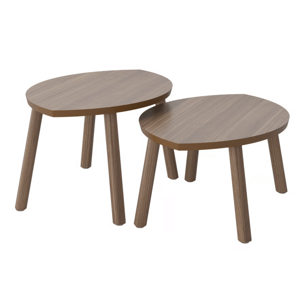 STOCKHOLM IKEA Jurnal masası dəsti, 2 ədəd, qoz naxışlı