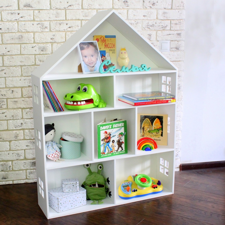 Большой деревянный дом, кукольный домик Белый