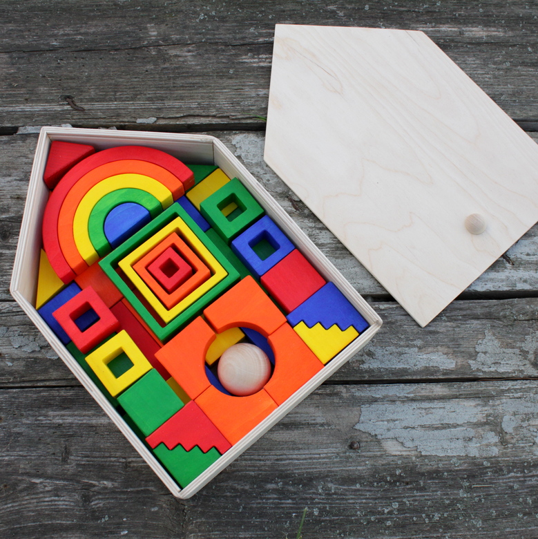 Большой набор кубиков "Радужные цвета"