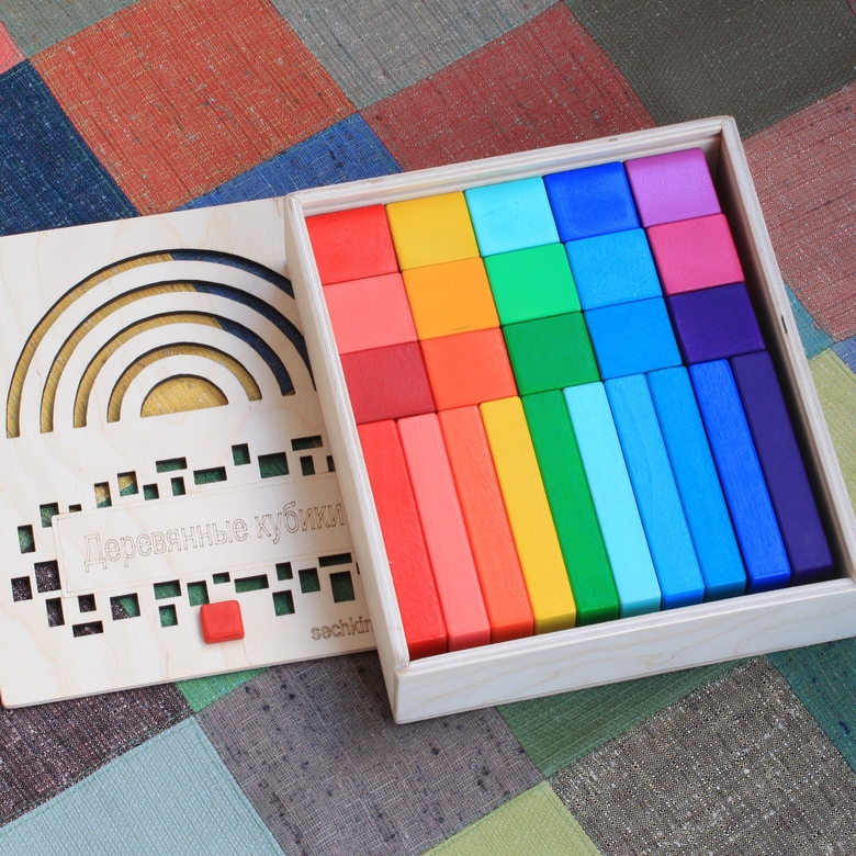 Большие кубики "Яркие цвета" 25 кубиков