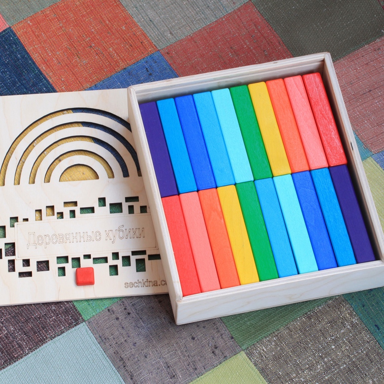 Большие кубики "Яркие цвета" 20 кубиков