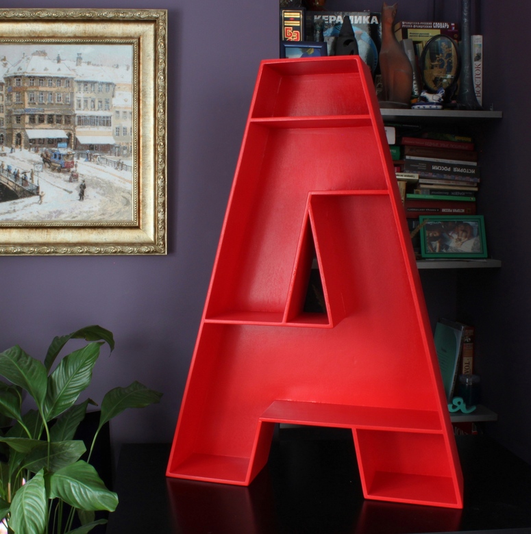 Буква -полка "А" Цвет Ярко-красный