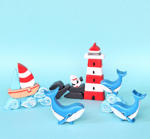 Море, море... Набор балансир Киты с маяком и корабликом