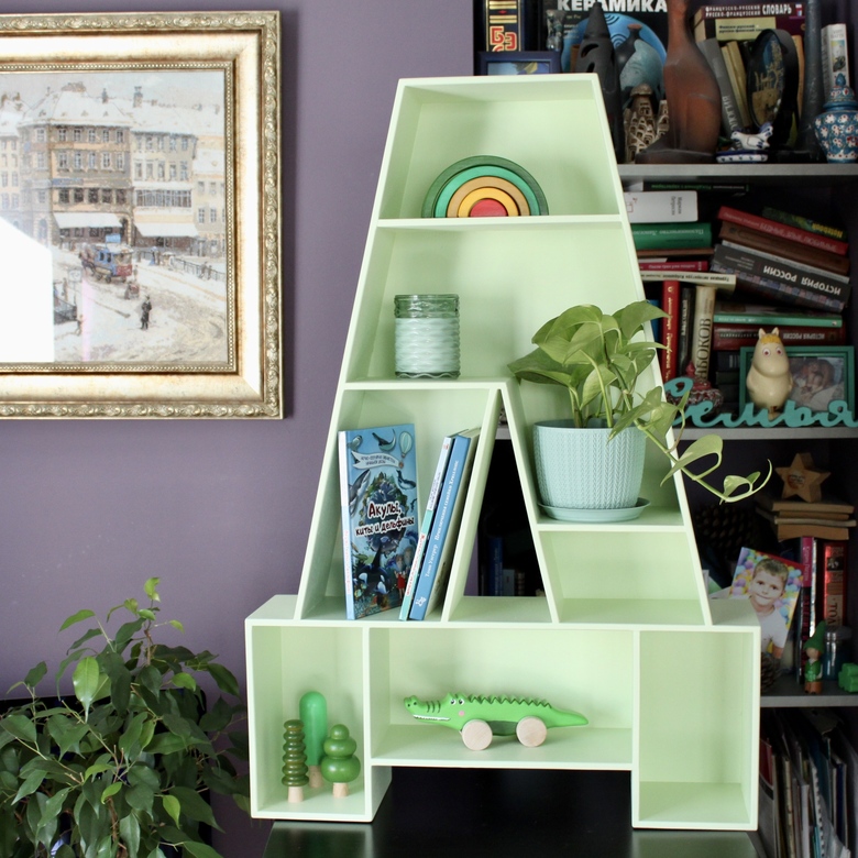 Буква -полка Д Цвет Фисташковый