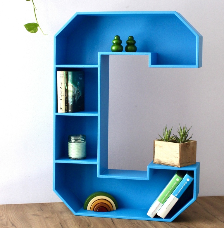 Буква -полка "С" Цвет Светло-синий