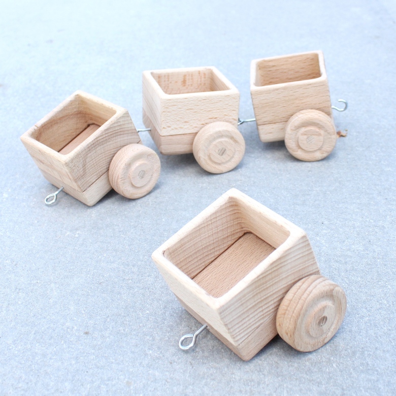 Деревянная тележка фургончик для прицепа игры ребенка