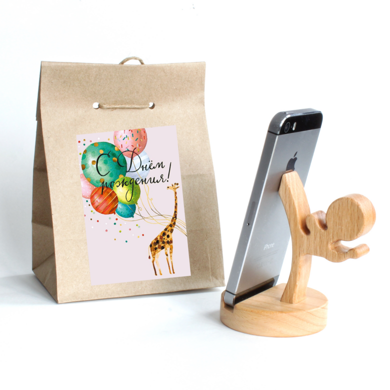 подставка для телефона из дерева, подарок на день рождения мальчику