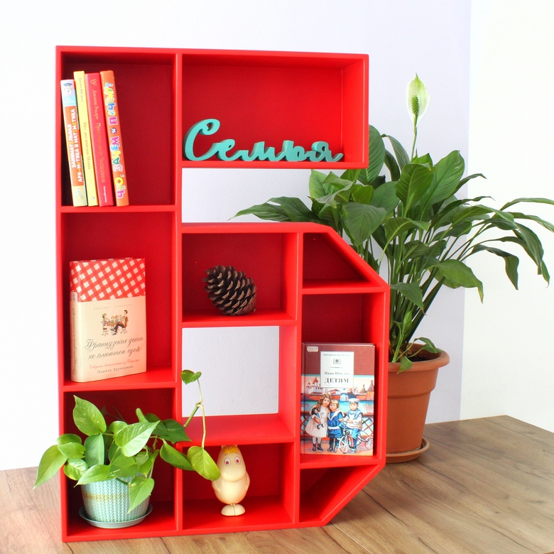 деревянная буква полка, буква полка б, интерьерная буква, красная буква, деревянные буквы