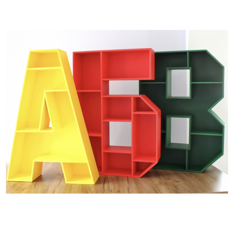 буква полка Б, полка в детскую, буква в форме полки, полка в форме буквы б, красная букв, свое производство, на стену