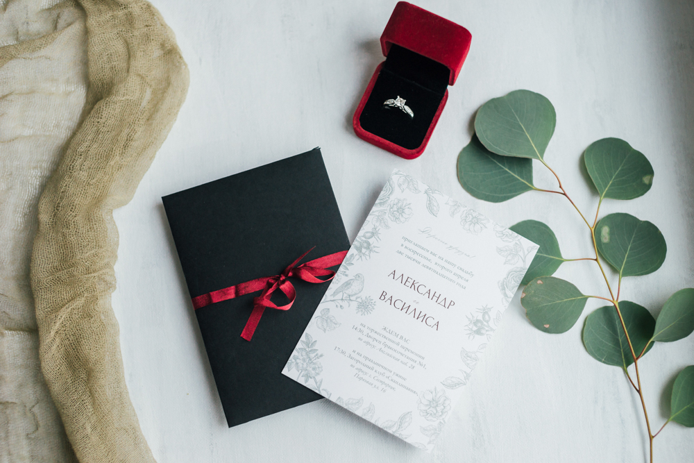 Приглашения "Цветы и птицы"