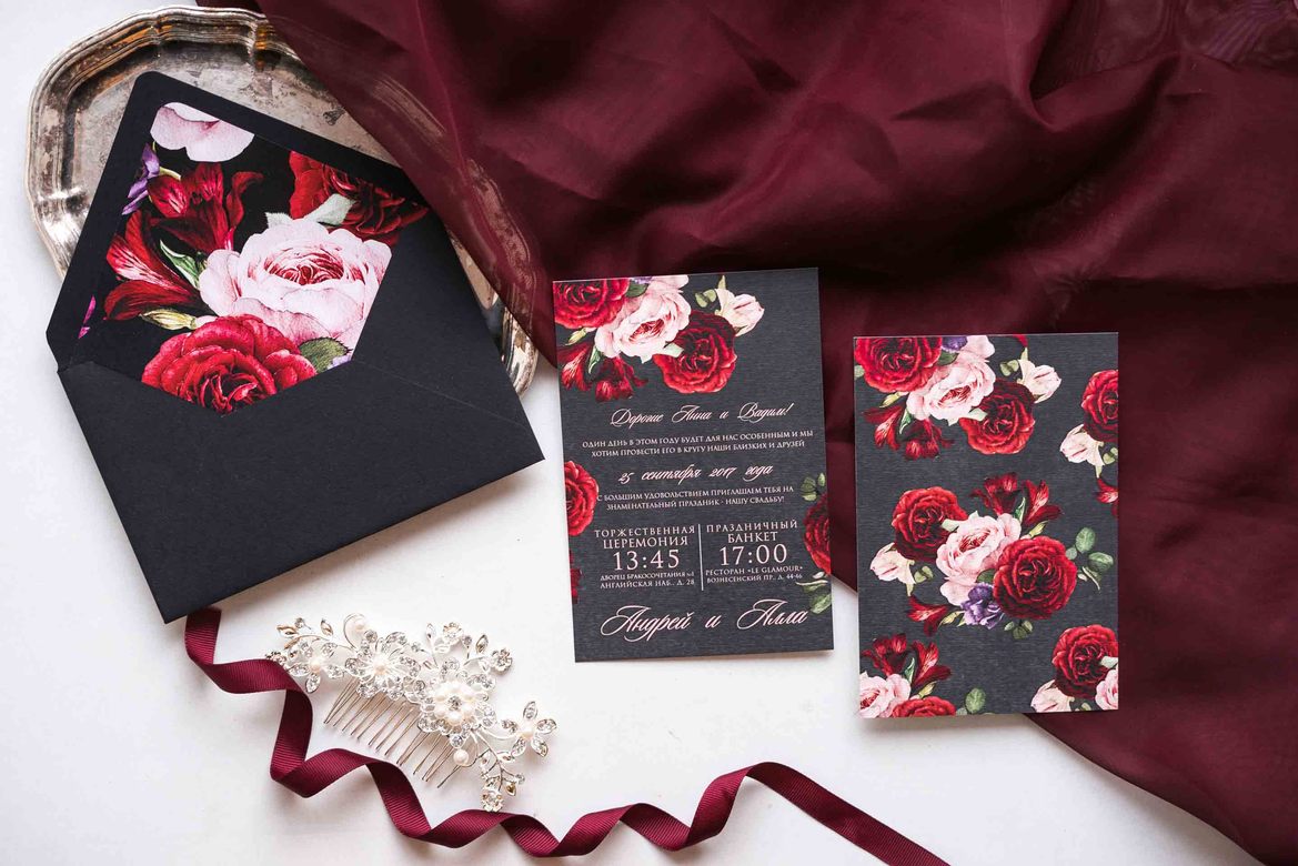 Приглашения "Dolce Vita Black eddition" / "Сладкая жизнь" Черный стиль