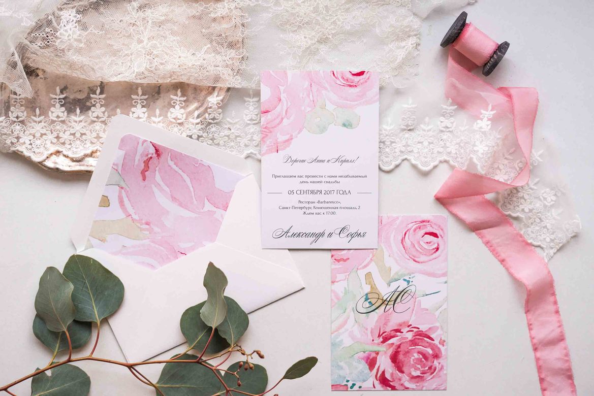 Приглашения "Розовый сад"