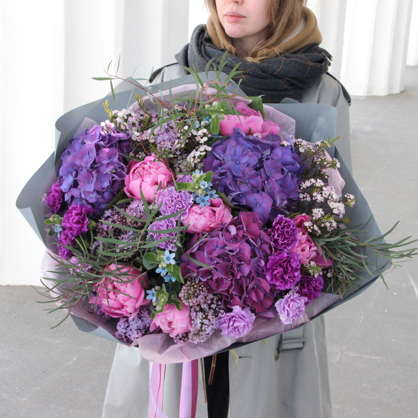 букет гортензия пион сирень вид 4