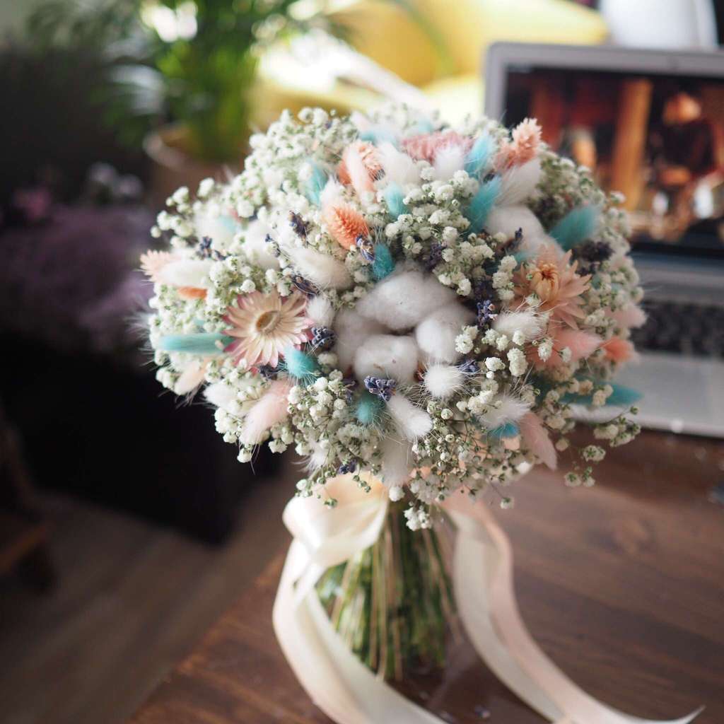 свадебный букет из гипсофилы купить в Москве