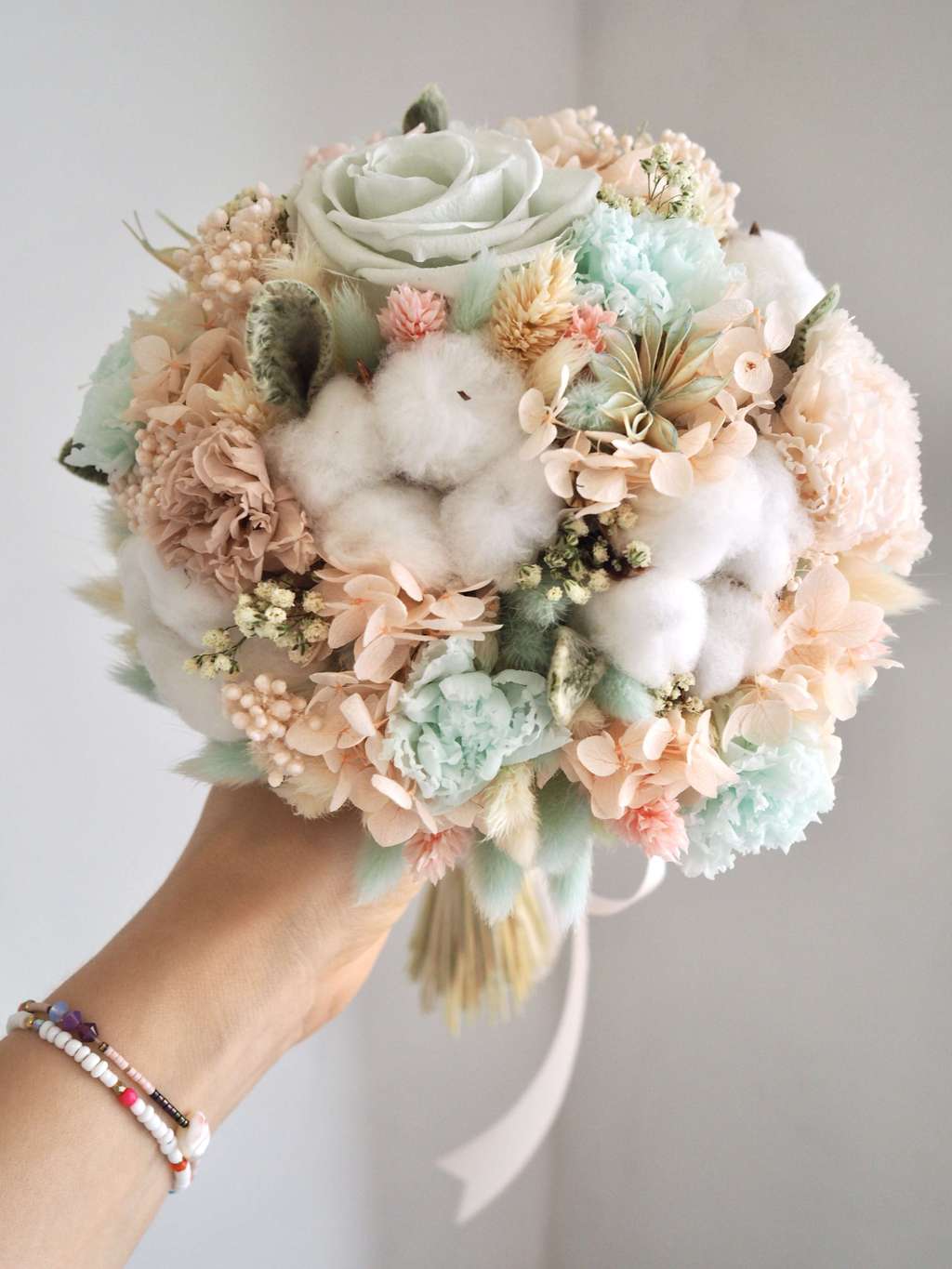 свадебный букет из стабилизированных цветов