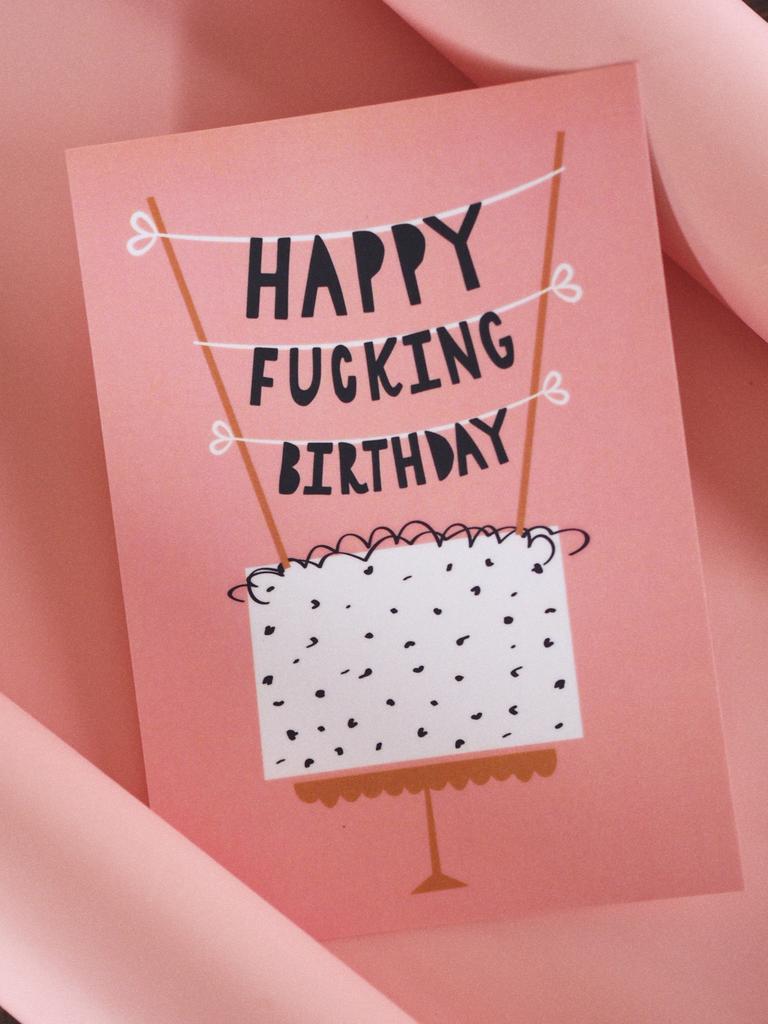 Открытка happy fucking birthday