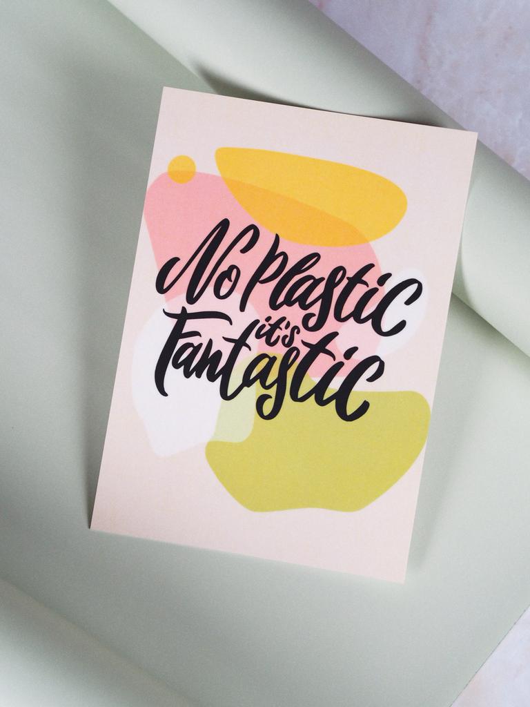 открытка no plastic its fantastic