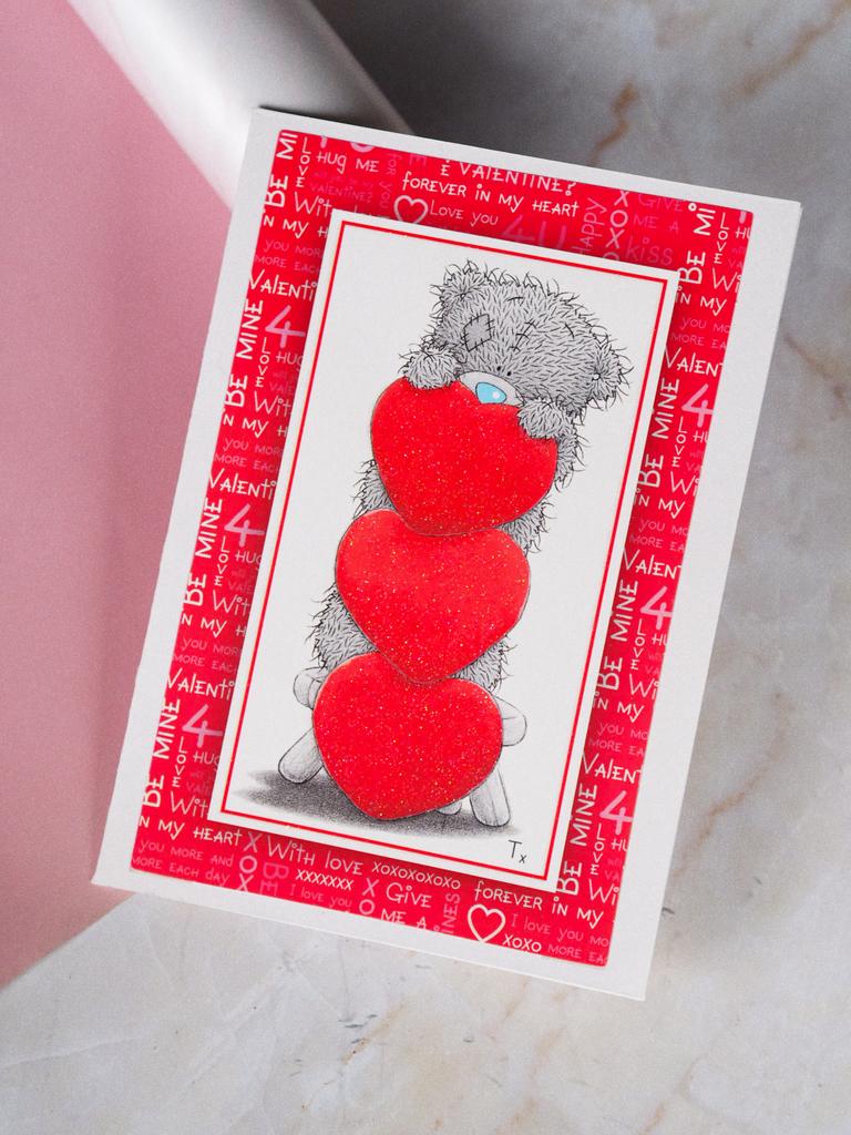 Открытка с мишкой Тедди и сердцем