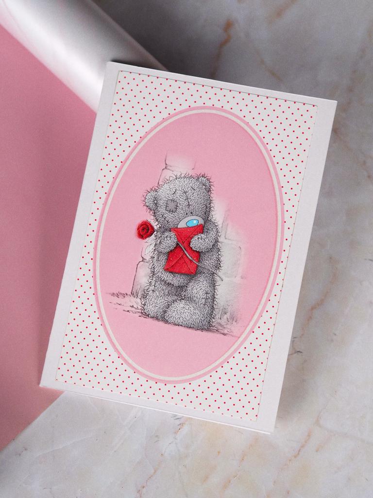 Открытка мишка Тедди с письмом