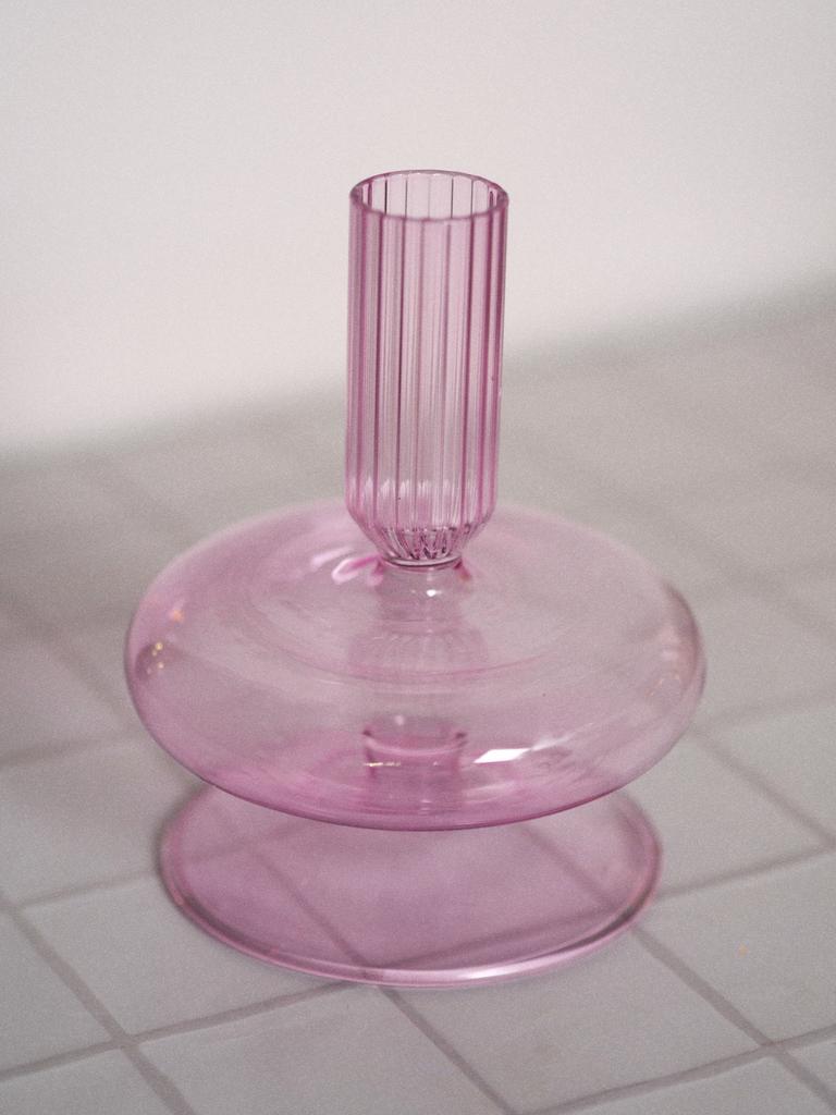 Подсвечник сиреневый стеклянный