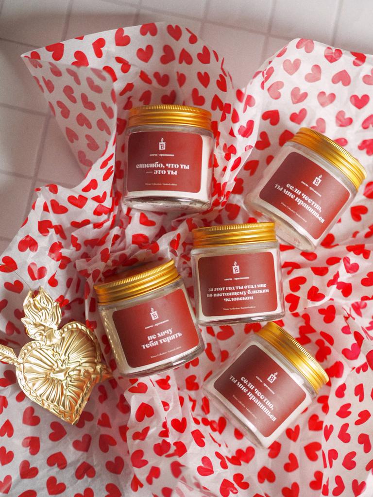 Свечи-валентинки с посланием