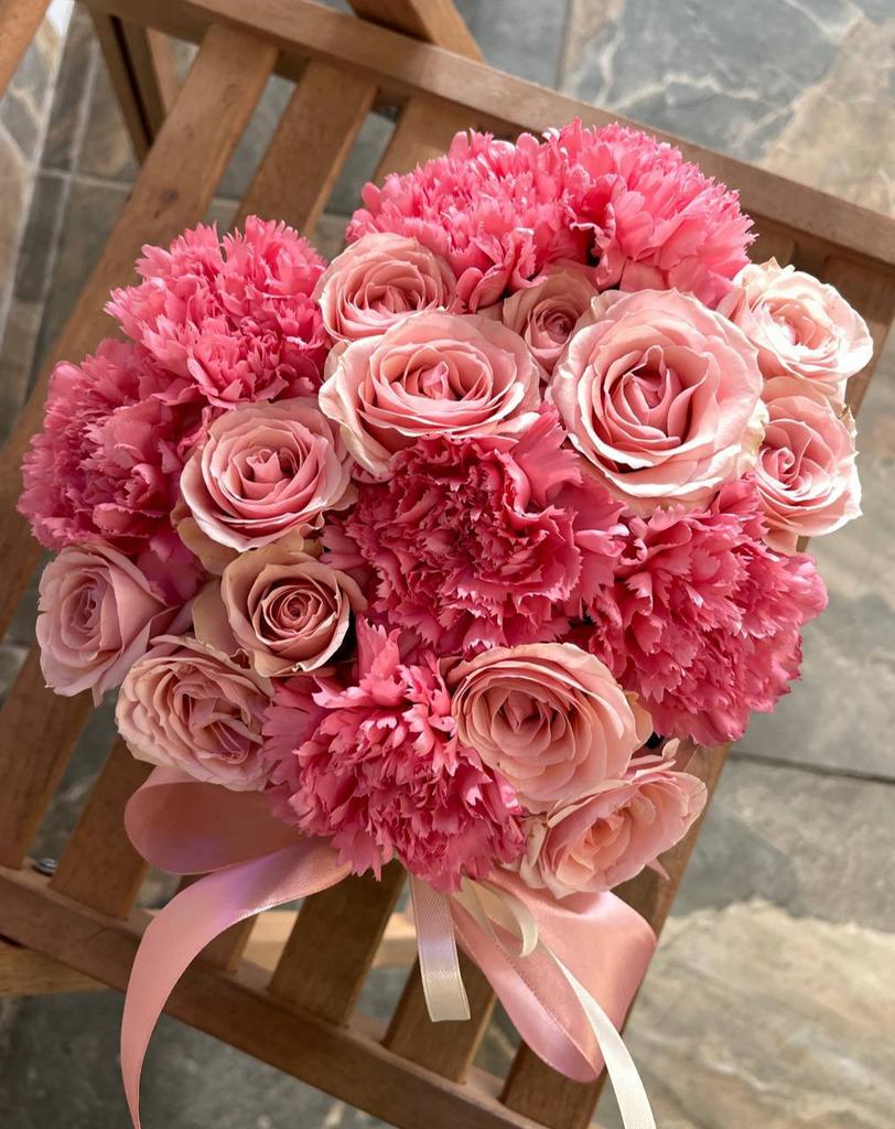 Композиция в коробке "Махровое сердце"