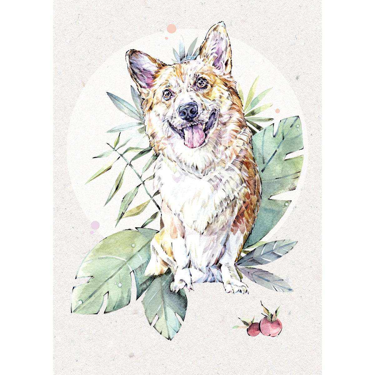 Открытка Корги: Поздравляю