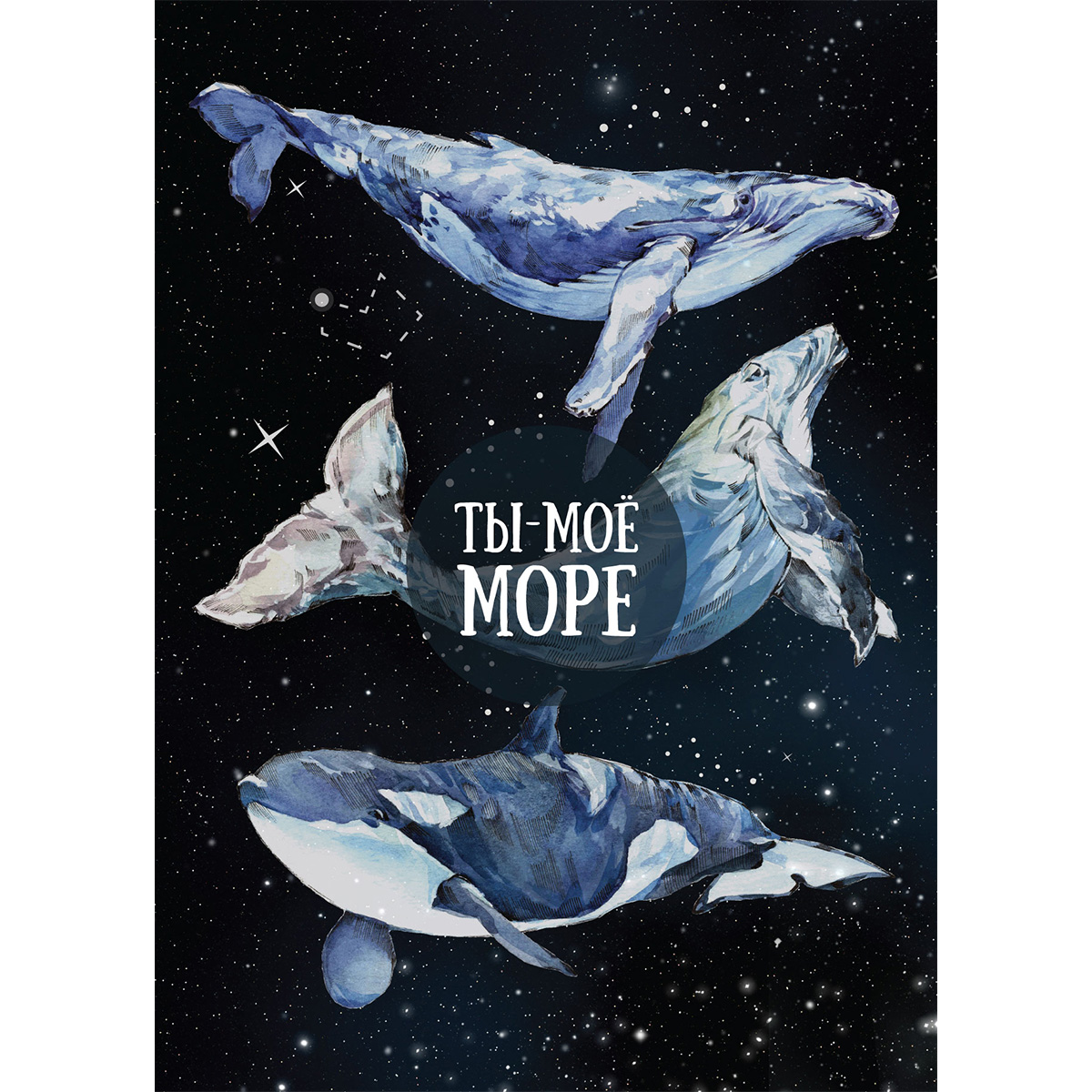 Ты мое море - открытка с китами
