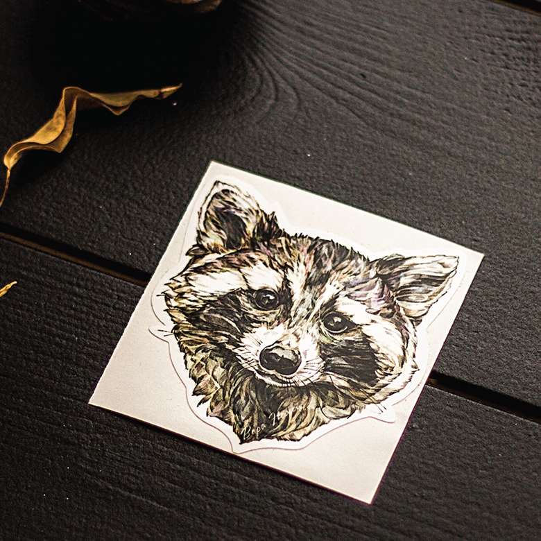 Виниловые наклейки на авто енот