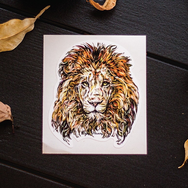 Наклейки лев царь зверей