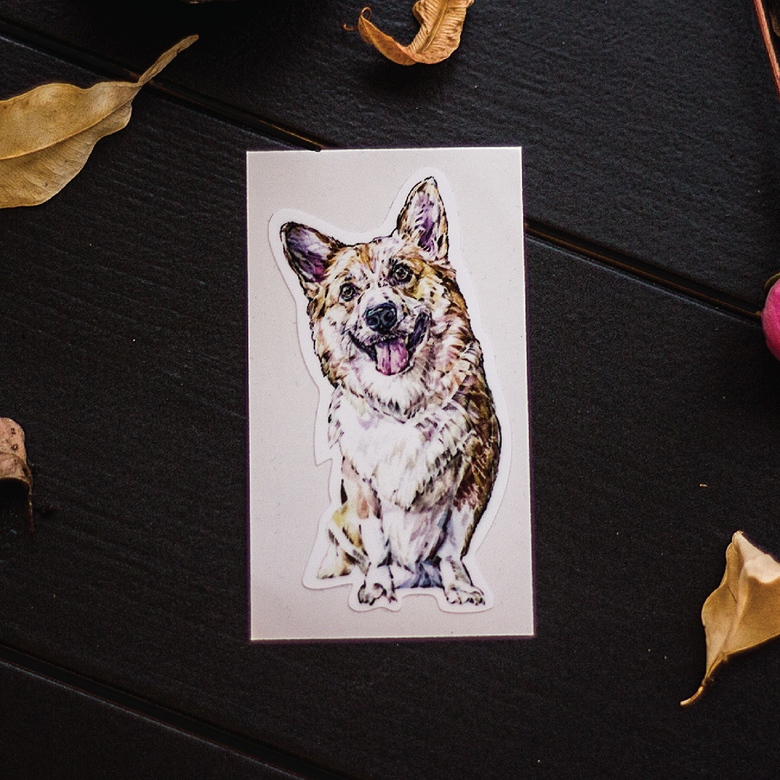 Наклейки на телефон корги