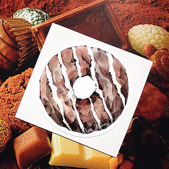 Наклейки на подарки пончик