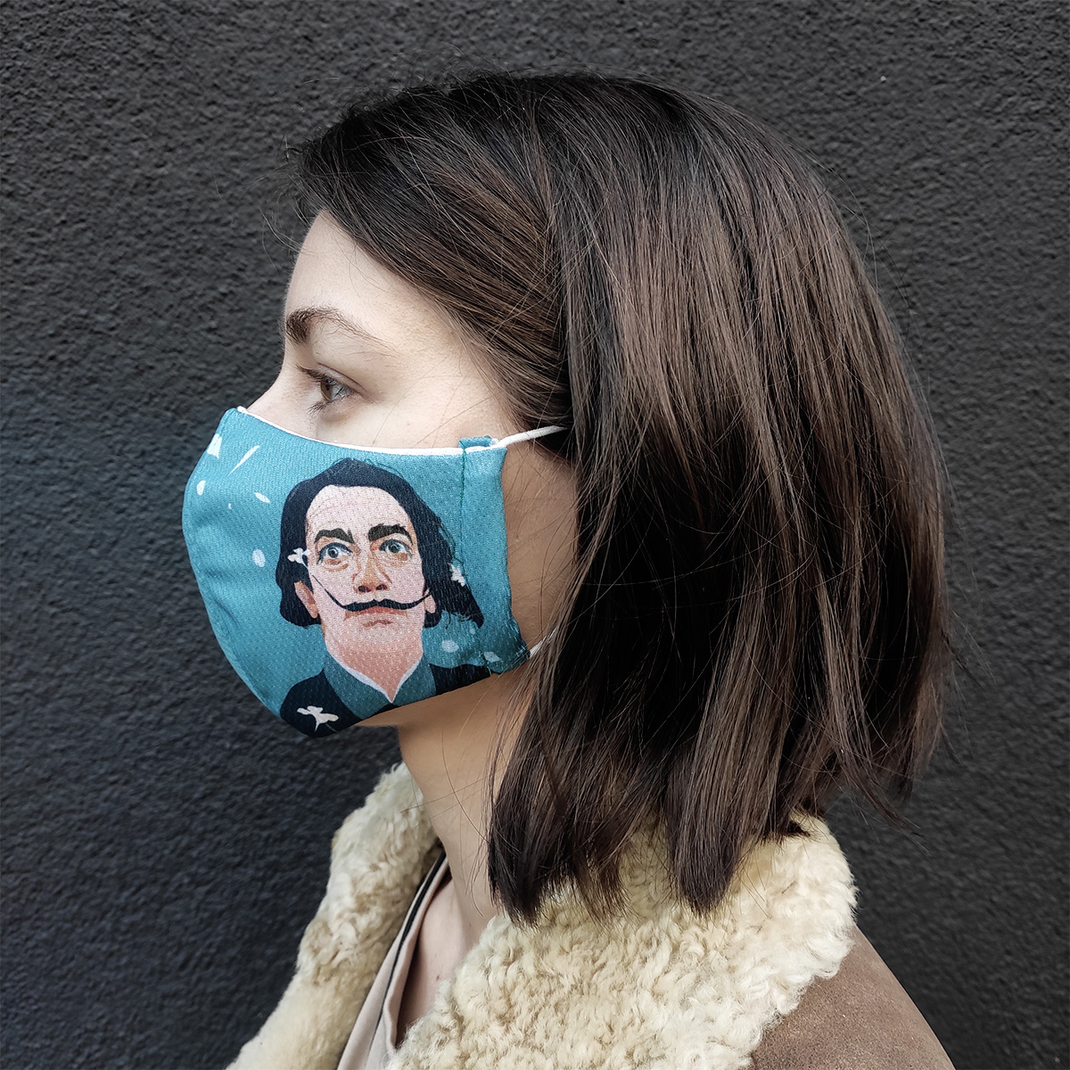 Тканевые маски многоразовые с принтом художника Дали