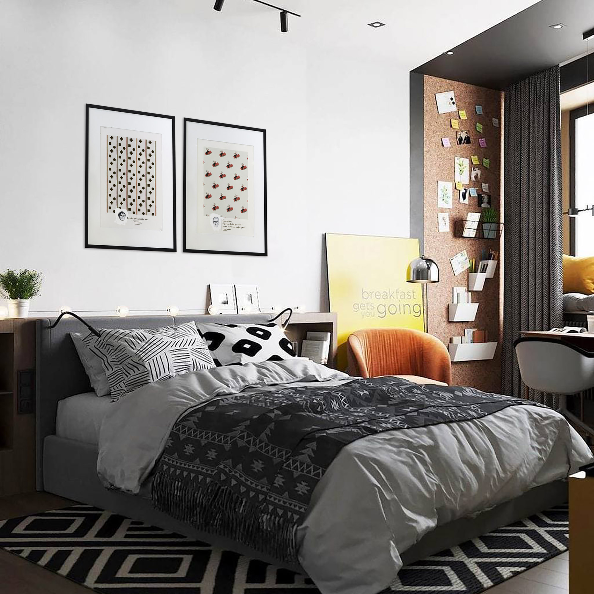 Картины на стену - принты Малевич и Маяковский