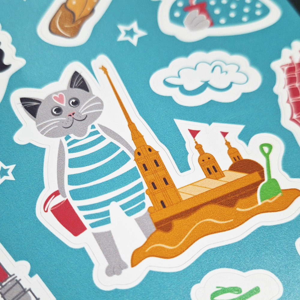 Стикеры, наклейки коты Санкт-Петербург, Питер, СПб